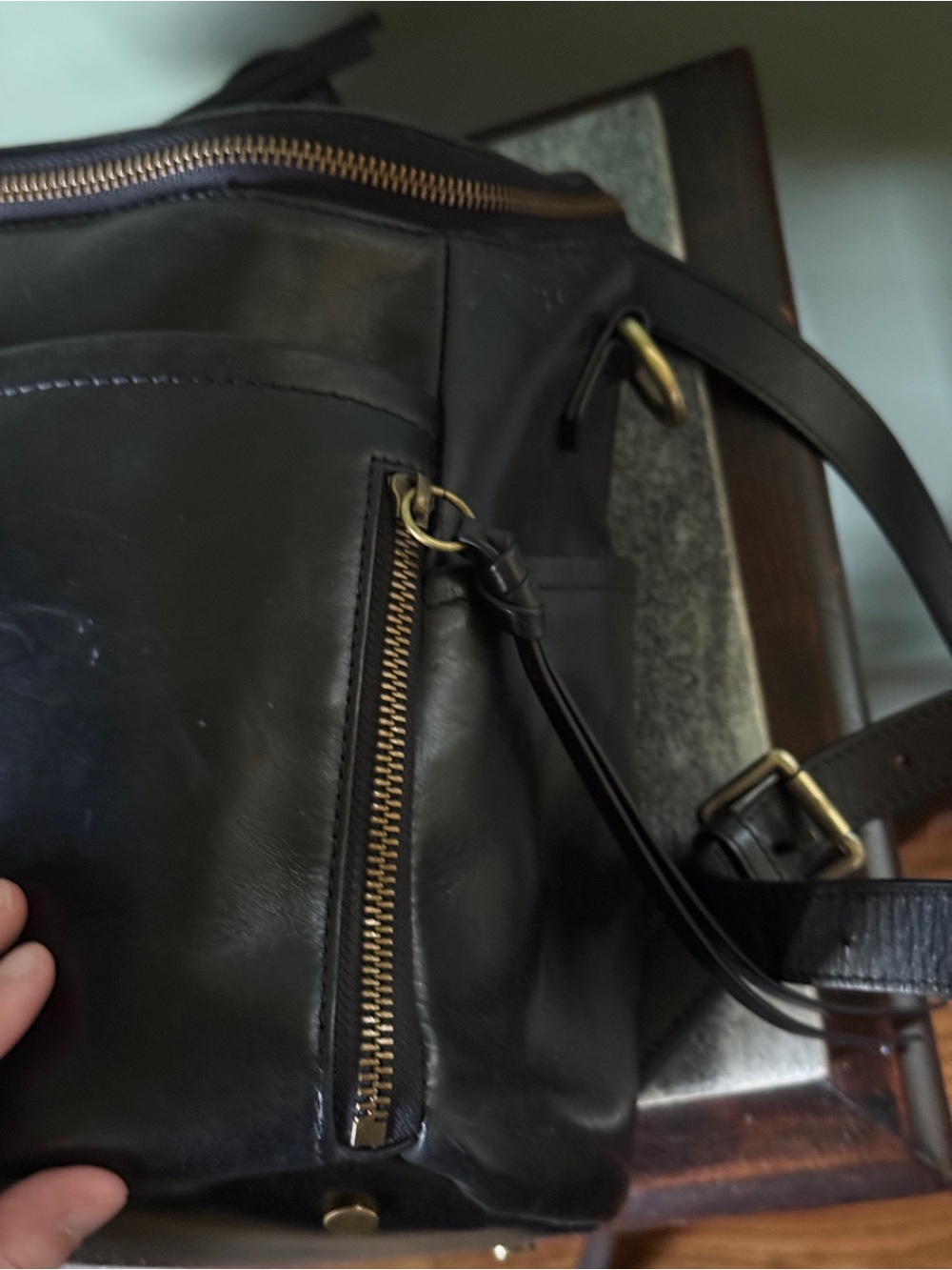 AZARIA - La Mère Luxe Leather Backpack Petite - Black - Picture 11 of 15